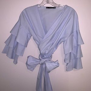 Zara Ruffle Wrap Top